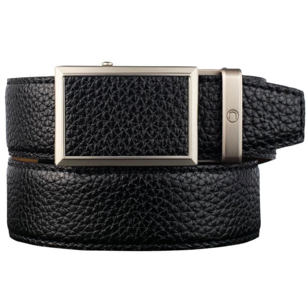 NexBelt Go-In Pebble Grain Leather Pitch Black Belt